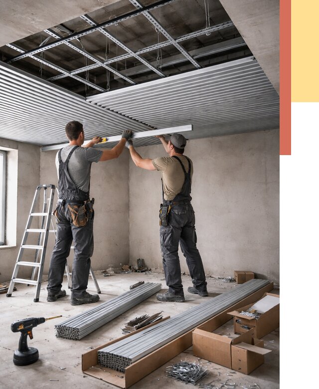 Монтаж реечного потолка в Бугуруслане от 4586 руб. под ключ | ОТДЕЛОЧНИК-Бгр