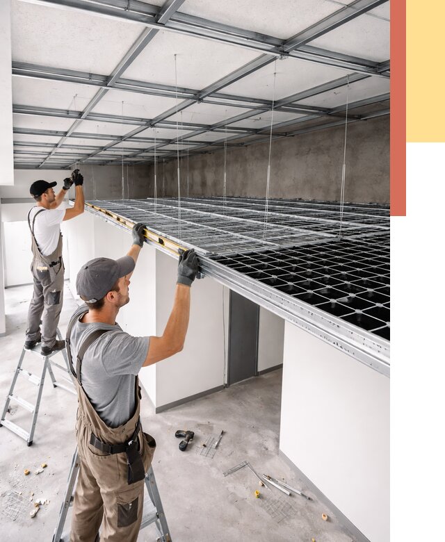 Монтаж потолка грильято в Бугуруслане от 459 руб./м² — быстрая сборка под ключ | ОТДЕЛОЧНИК-Бгр