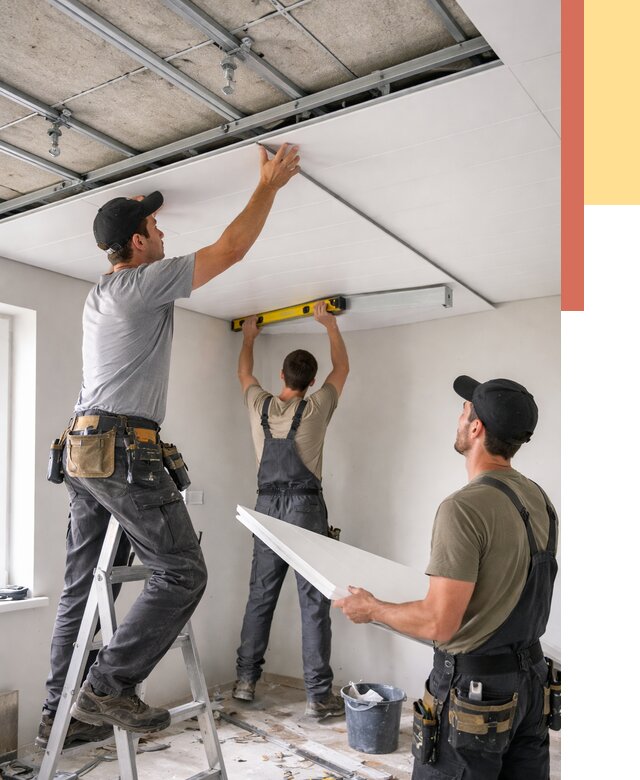 Монтаж потолка из ПВХ панелей в Бугуруслане от 3567 руб./м2 — быстро и недорого | ОТДЕЛОЧНИК-Бгр