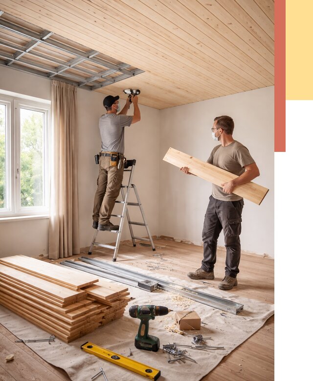 Монтаж потолка из вагонки в Бугуруслане от 6624 руб. | Быстро и недорого — ОТДЕЛОЧНИК-Бгр