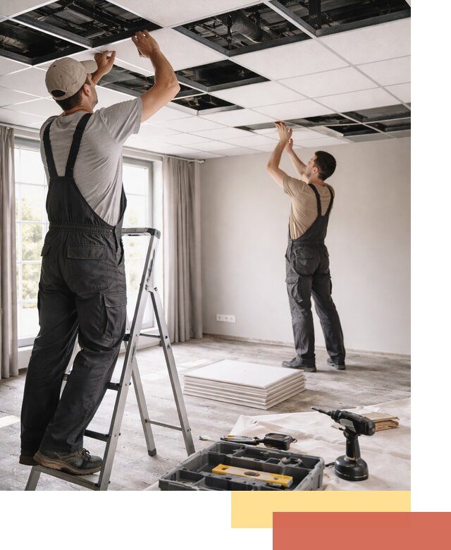 Замена плит подвесного потолка в Бугуруслане быстро и качественно