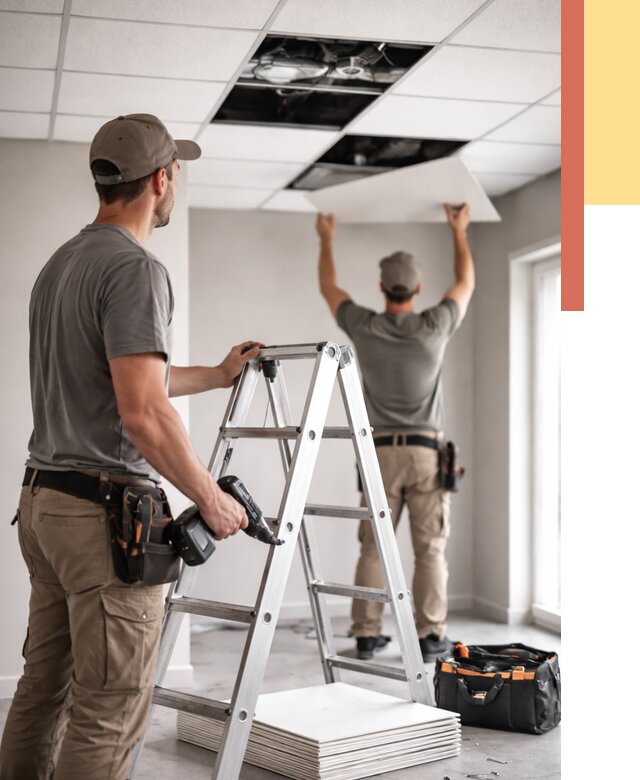 Обслуживание подвесного потолка в Бугуруслане от 3567 руб. — быстро и недорого | ОТДЕЛОЧНИК-Бгр