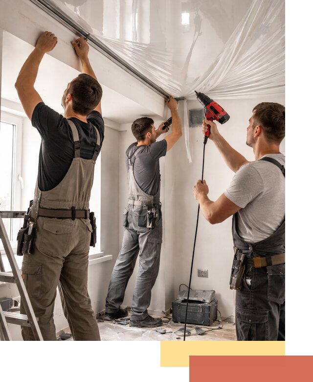 Монтаж глянцевого натяжного потолка в Бугуруслане быстро и качественно