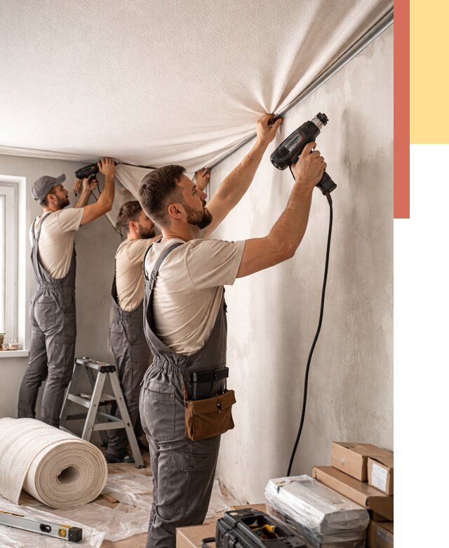 Монтаж фактурного натяжного потолка в Бугуруслане от 764 руб. — ОТДЕЛОЧНИК-Бгр