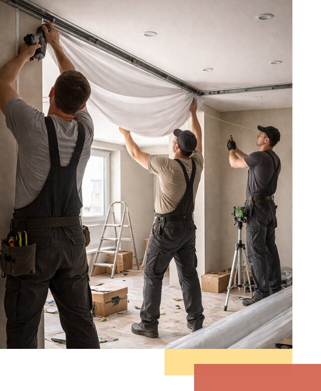 Монтаж парящего натяжного потолка под ключ в Бугуруслане