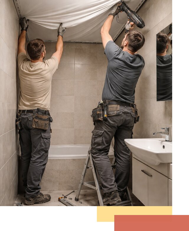 Монтаж натяжного потолка в ванной в Бугуруслане быстро и качественно