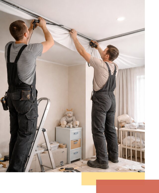 Монтаж натяжного потолка в детской комнате в Бугуруслане