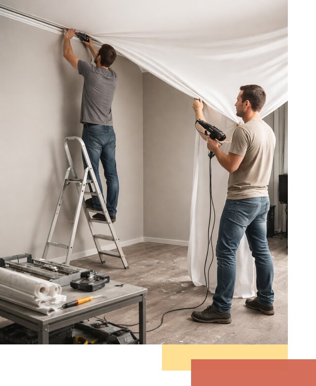 Монтаж натяжного потолка в студии в Бугуруслане