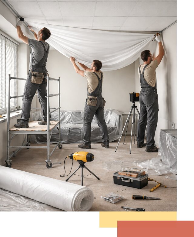 Монтаж натяжного потолка в офисе в Бугуруслане