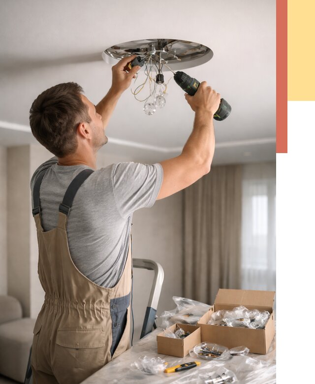 Установка люстры в натяжной потолок в Бугуруслане от 1223 руб. | Быстро и недорого — ОТДЕЛОЧНИК-Бгр