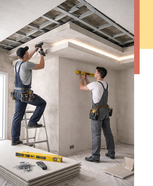 Двухуровневый потолок из гипсокартона в Бугуруслане от 1478 руб. под ключ | ОТДЕЛОЧНИК-Бгр