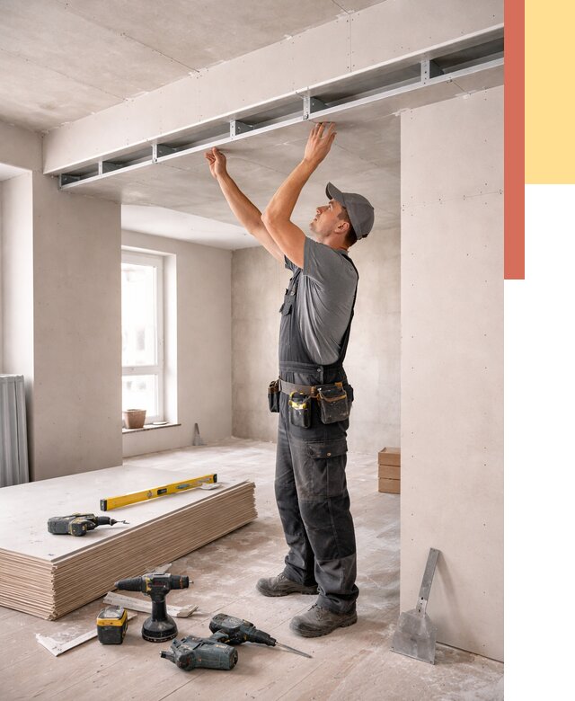 Потолок из гипсокартона с нишей в Бугуруслане от 1274 руб. под ключ | ОТДЕЛОЧНИК-Бгр