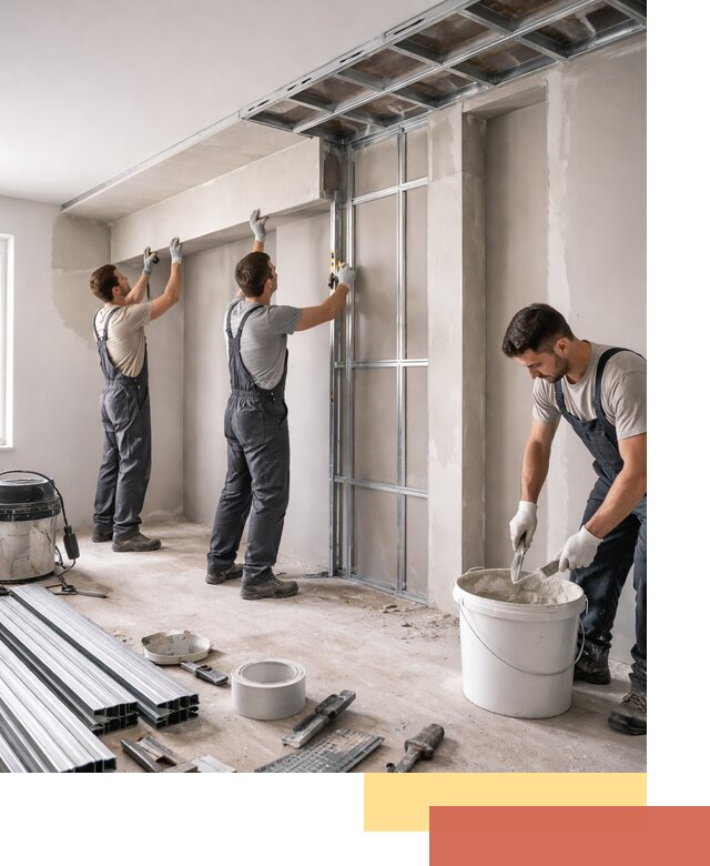 Монтаж потолка из гипсокартона с нишей в Бугуруслане