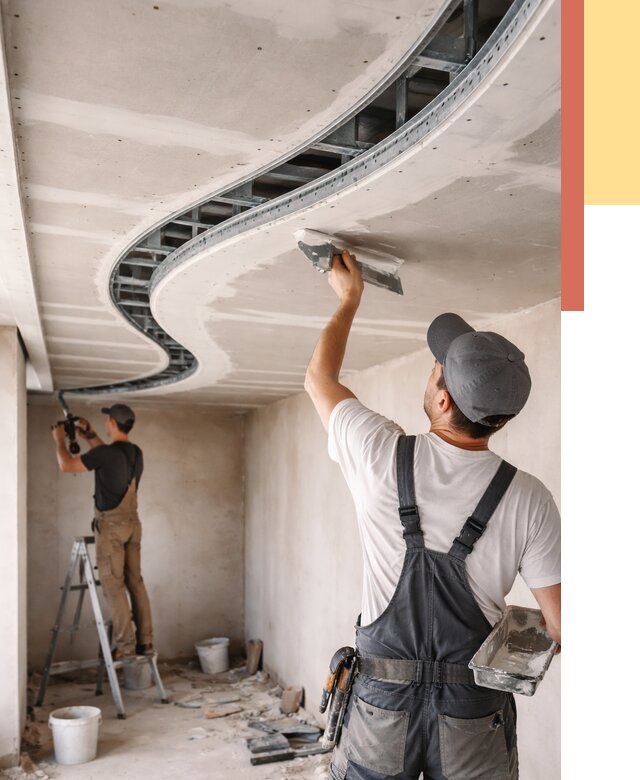 Криволинейный потолок из гипсокартона в Бугуруслане от 2140 руб./м2 | ОТДЕЛОЧНИК-Бгр