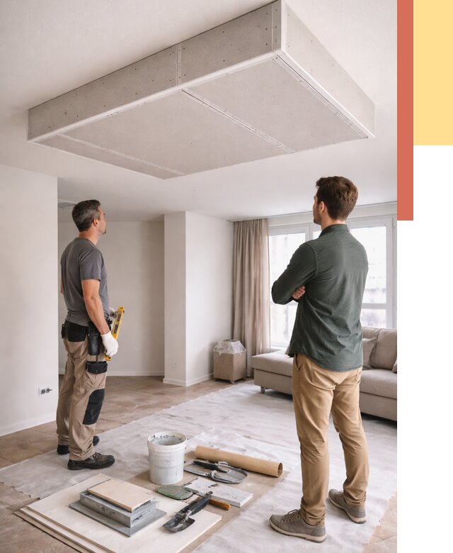 Короб на потолке из гипсокартона в Бугуруслане от 2242 руб. — монтаж и услуги под ключ | ОТДЕЛОЧНИК-Бгр