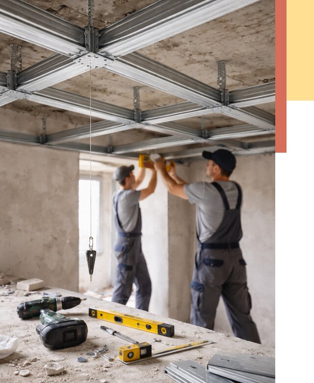 Монтаж каркаса потолка из профиля в Бугуруслане от 4586 руб. — услуги ОТДЕЛОЧНИК-Бгр