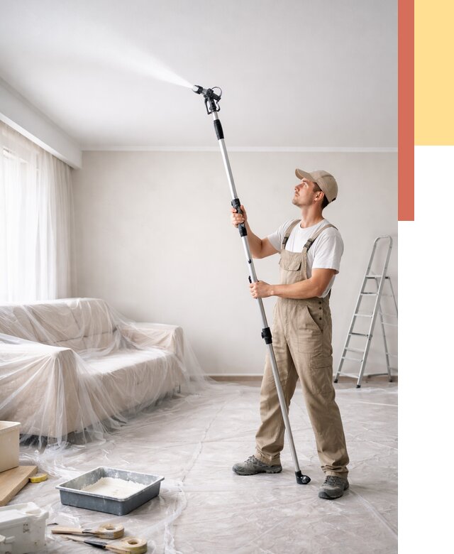 Покраска потолка краскопультом в Бугуруслане от 4586 руб. быстро и недорого | ОТДЕЛОЧНИК-Бгр