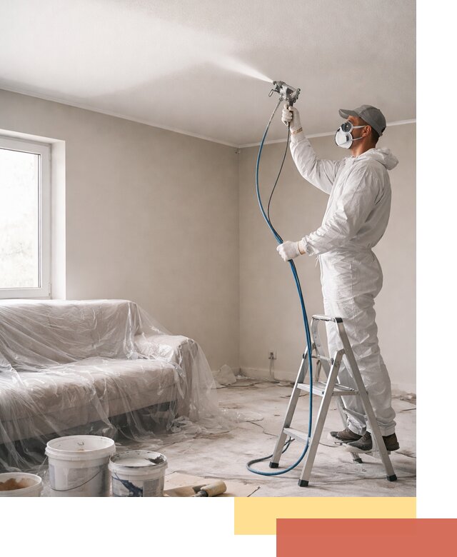 Покраска потолка краскопультом в Бугуруслане быстро и качественно